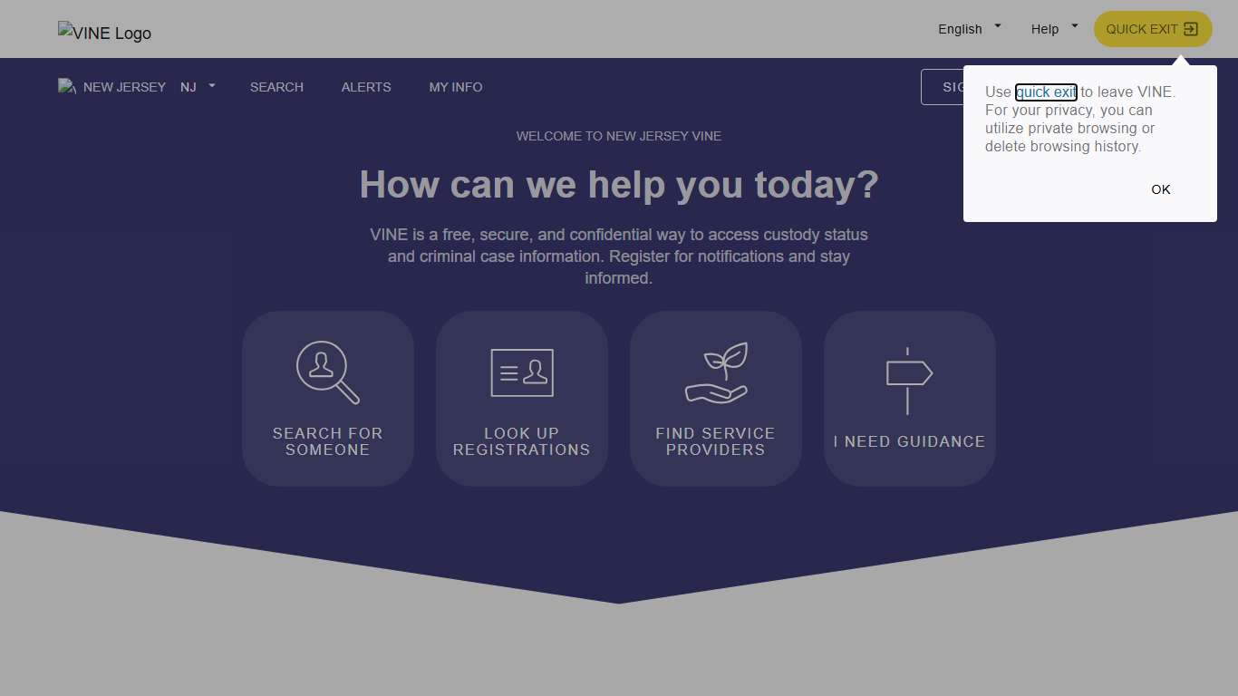 VINELink - New Jersey